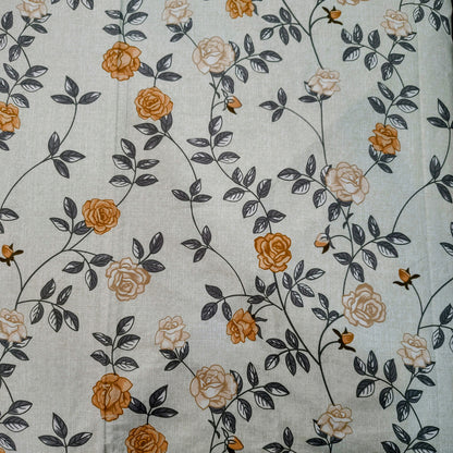 Orange Floral Bedsheet