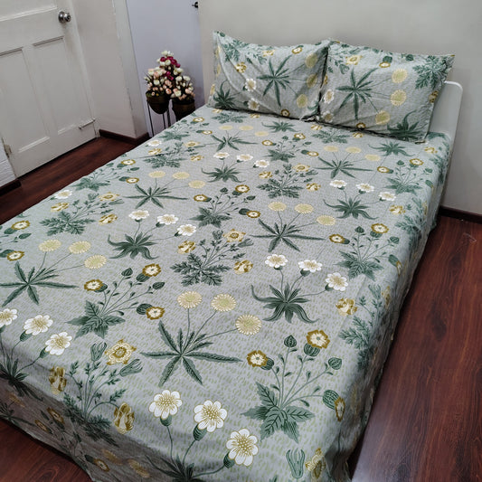 Green Floral Bedsheet