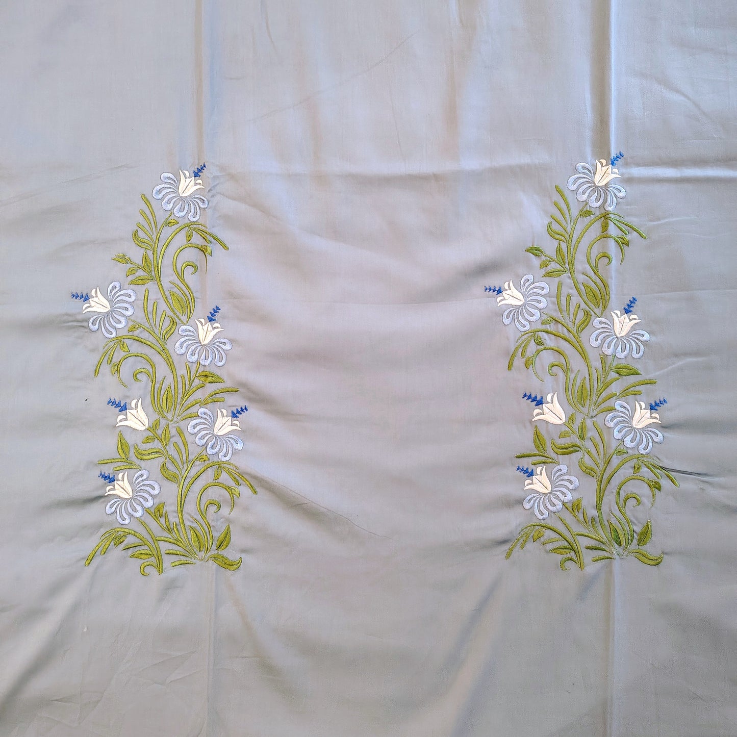 Blue Embroidery Bedshhet