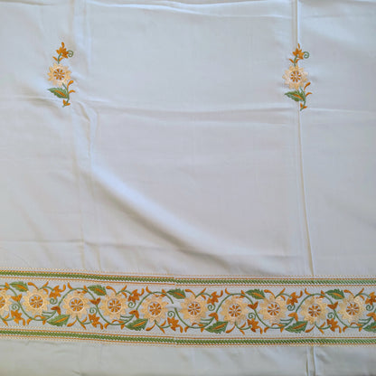 Green Embroidery Bedsheet