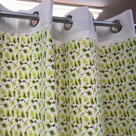 Green Patels Cotton Printed Curtains