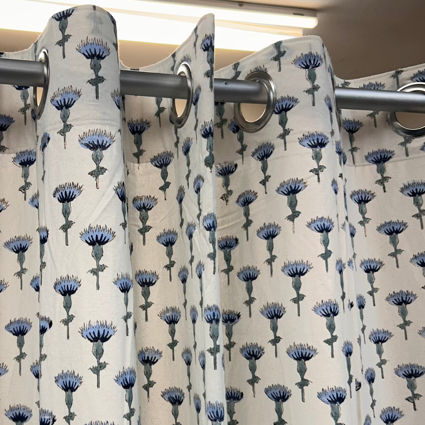 Cornflower Block Printed Bedsheet