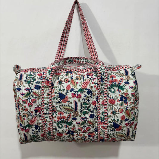 White & Red Weekender Bag