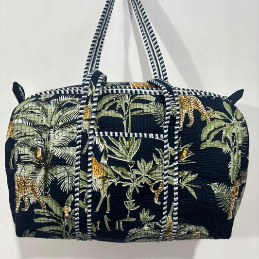 Black Animal Print Weekender Bag