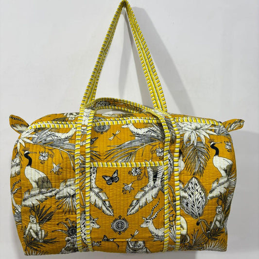 Yellow Animal Print Weekender Bag