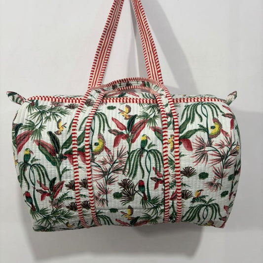 Green & White Weekender Bag