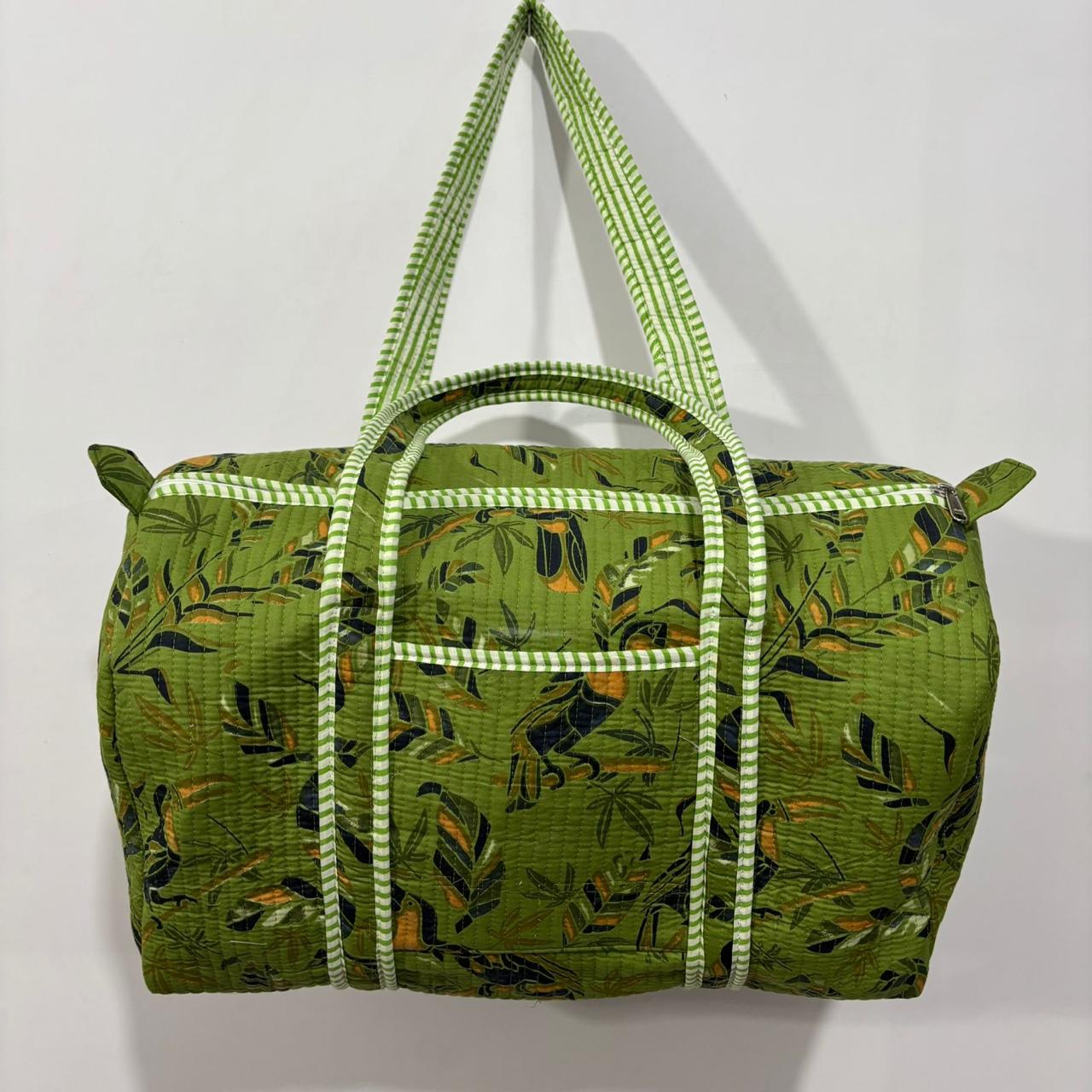 Green Floral Weekender Bag