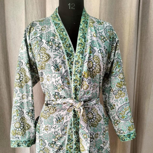 Ultimate Green Floral Bathrobe