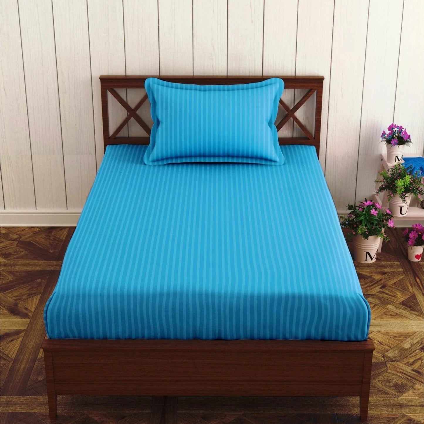 Bold and Simple Blue Color Bedsheet