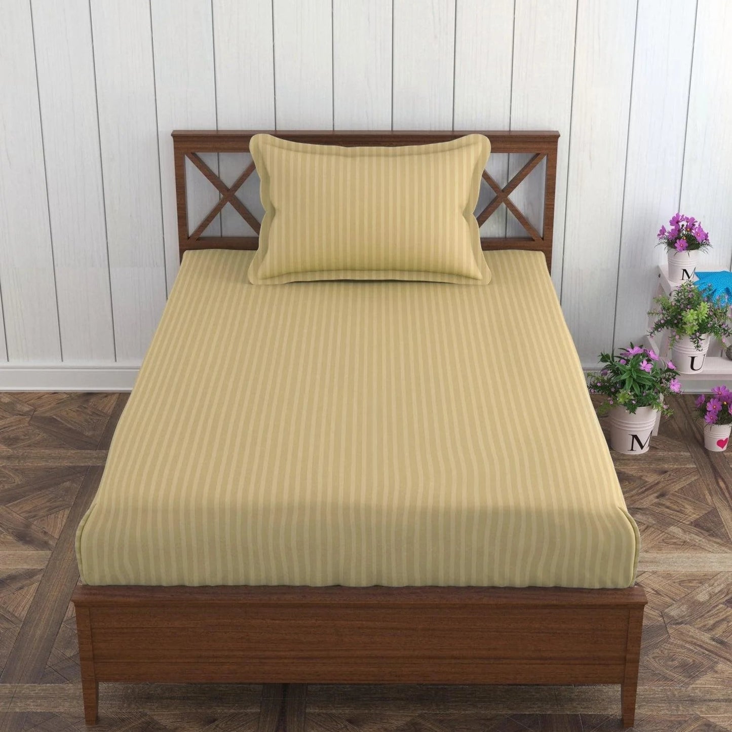 Bold and Simple Beige Color Bedsheet