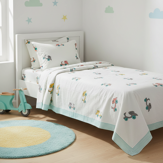 Scooter Print Bedsheet