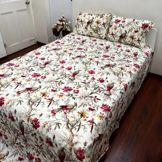 Anokhi Elegance Bird Floral Bedsheet