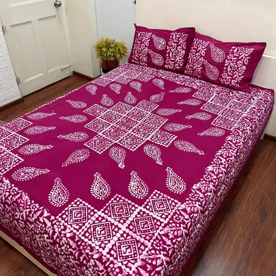 Batik Maroon Bedsheet
