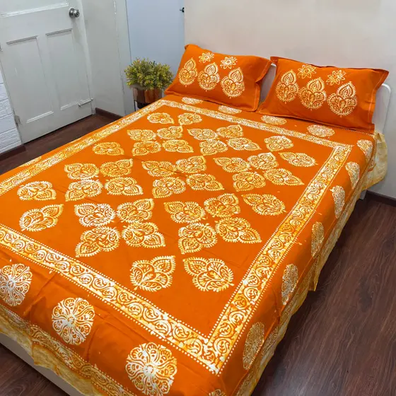 Batik Orange Bedsheet