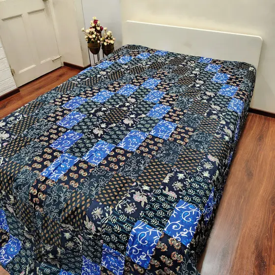 Black & Blue Patchwork Dohar