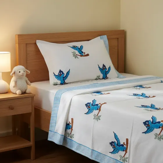 Blue Bird Bedsheet