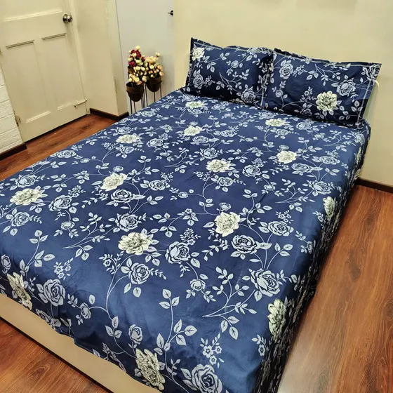 Blue Floral Bedsheet