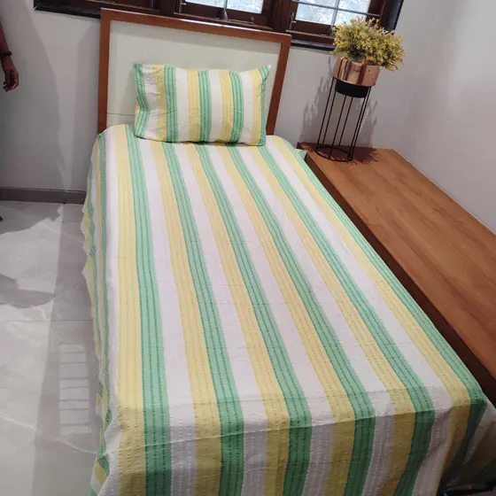 Cheese Cotton Green Bedsheet
