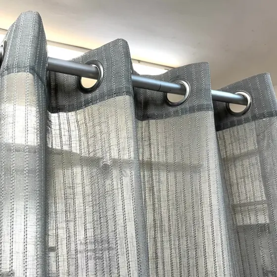 Gray Stripe Sheer Curtain