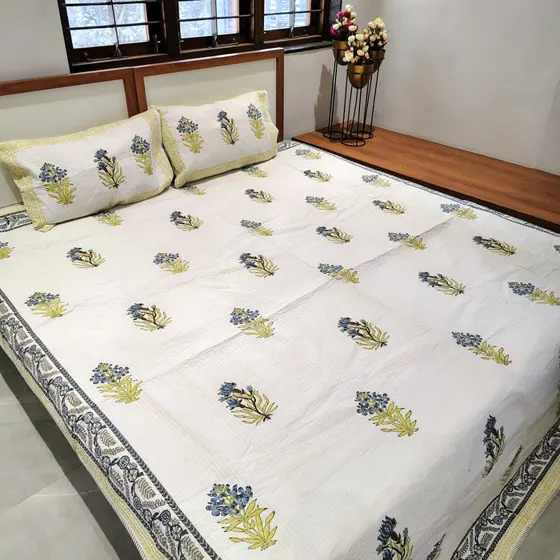 Yellow Floral Bedsheet